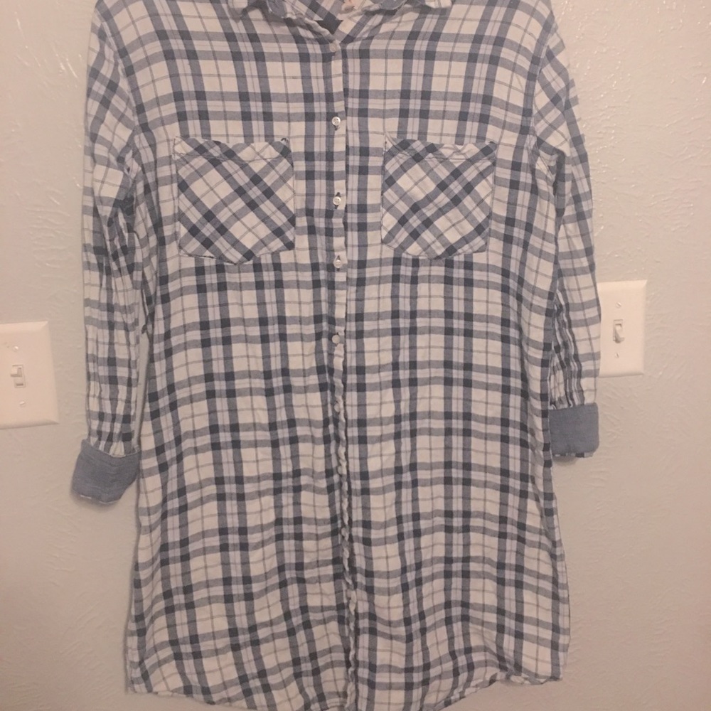 Navy & Cream Flannel Dress
